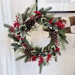 Wianek na drzwi z ilexem sztuczny 55cm