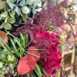 Wianek na drzwi z naturalnych kwiatów ręcznie robiony 60cm