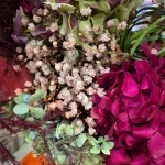 Wianek na drzwi z naturalnych kwiatów ręcznie robiony 60cm