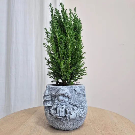 Osłonka betonowa na doniczkę osłonka na mini choinkę świąteczna