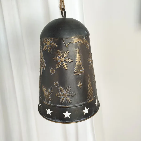 Metalowy świąteczny dzwon - ozdoba na drzwi 31cm