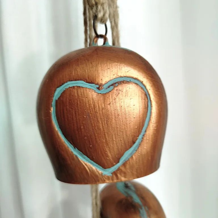 Dzwonek x3 miedziany zawieszka metalowa - ozdoba na drzwi