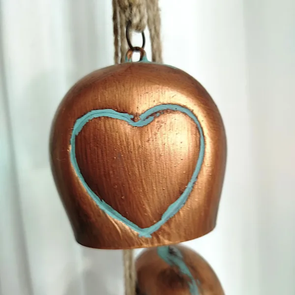 Dzwonek x3 miedziany zawieszka metalowa - ozdoba na drzwi