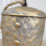 Dzwon metalowy złoty - ozdoba na drzwi 22cm