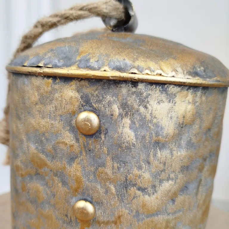 Dzwon metalowy złoty - ozdoba na drzwi 22cm