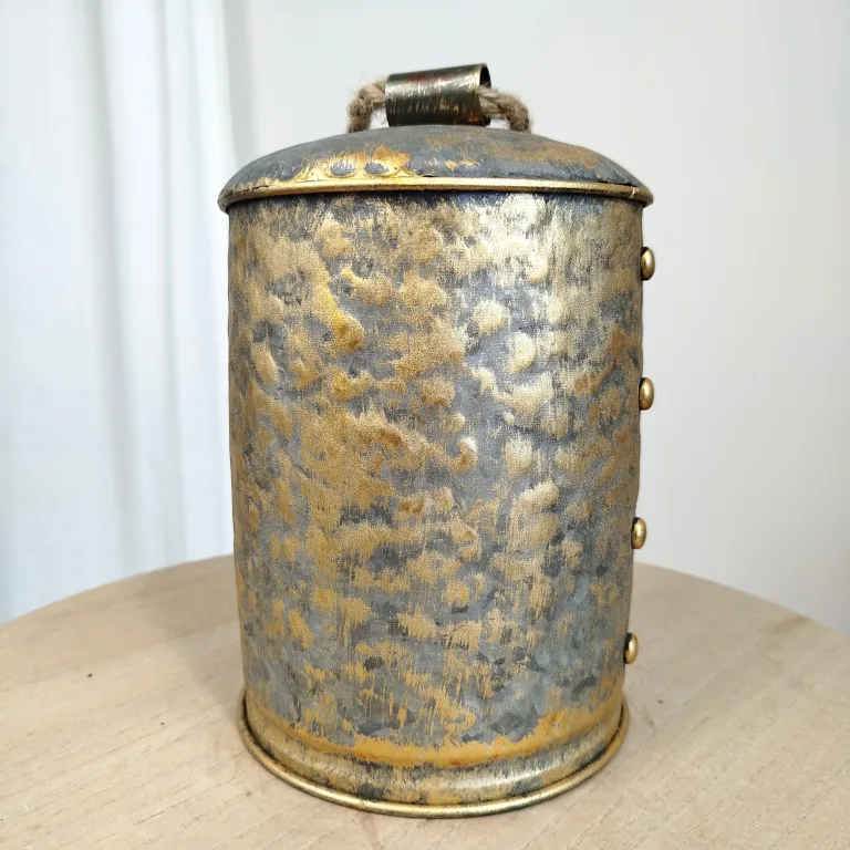 Dzwon metalowy złoty - ozdoba na drzwi 22cm