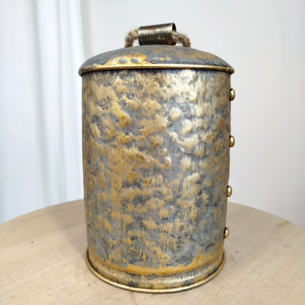 Dzwon metalowy złoty - ozdoba na drzwi 22cm