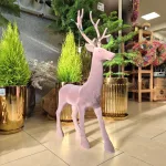 Renifer jeleń welurowa figurka świąteczna szara 85cm