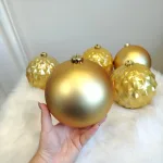 Bombki duże złote nietłukące mix 6szt