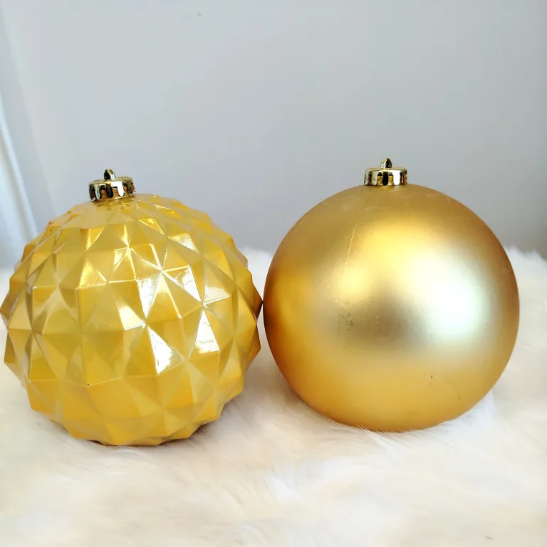 Bombki duże złote nietłukące mix 6szt