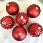 Bombki duże czerwone nietłukące mix 6szt