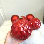 Bombki duże czerwone nietłukące mix 6szt