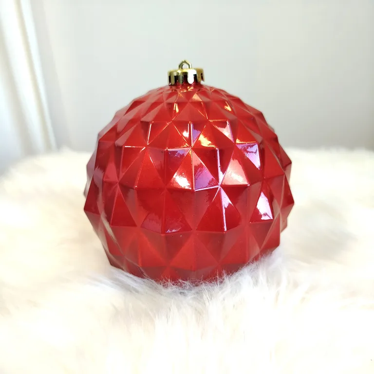 Bombki duże czerwone nietłukące mix 6szt