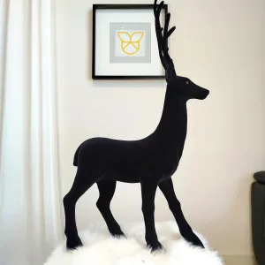 Renifer jeleń welurowa figurka świąteczna czarna 85cm