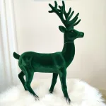 Renifer jeleń welurowa figurka świąteczna zielona 45cm