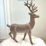 Renifer jeleń welurowa figurka świąteczna szara 45cm