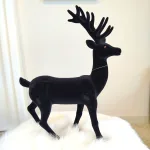 Renifer jeleń welurowa figurka świąteczna czarna 45cm