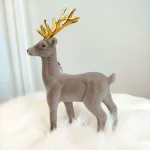 Renifer jeleń welurowa figurka świąteczna szara 23cm