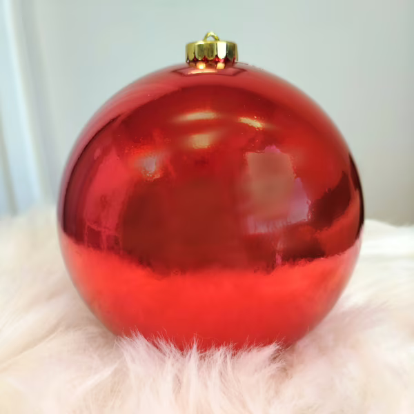 Bombka duża czerwona błyszcząca nietłukąca
