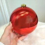 Bombka duża czerwona błyszcząca nietłukąca