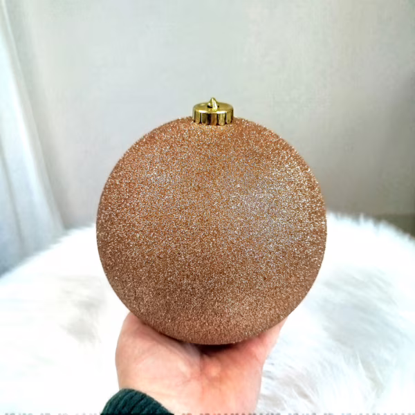 Bombka duża złota brokatowa nietłukąca