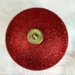 Bombka duża czerwona brokatowa nietłukąca