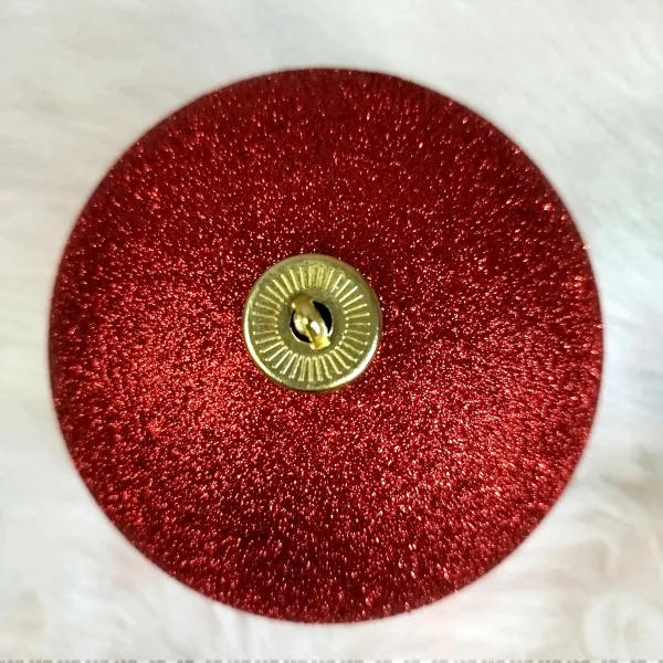 Bombka duża czerwona brokatowa nietłukąca