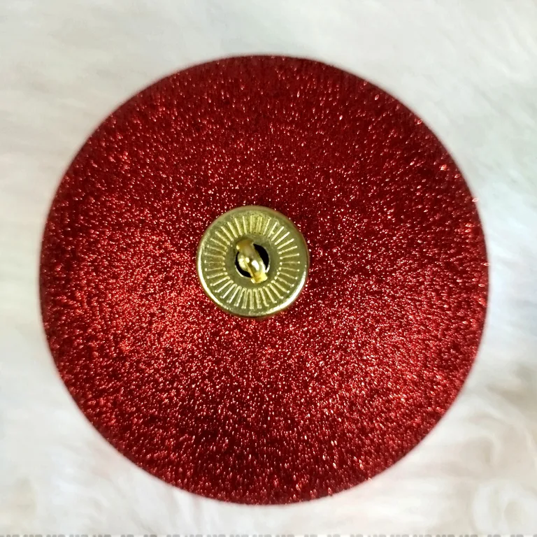 Bombka duża czerwona brokatowa nietłukąca