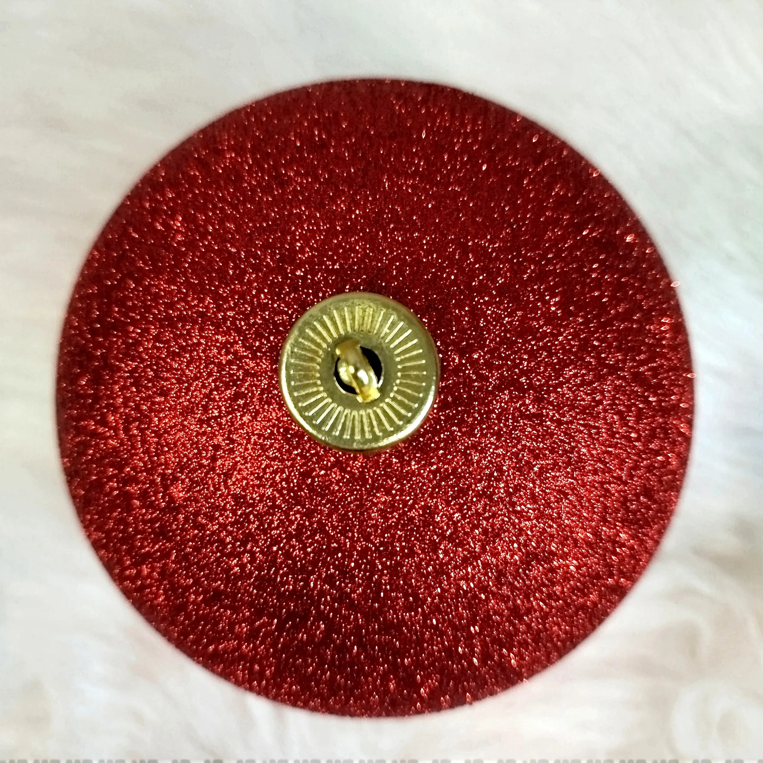 Bombka duża czerwona brokatowa nietłukąca