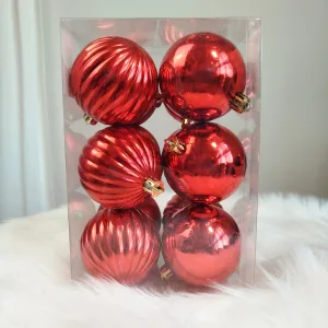Bombki czerwone nietłukące 12szt