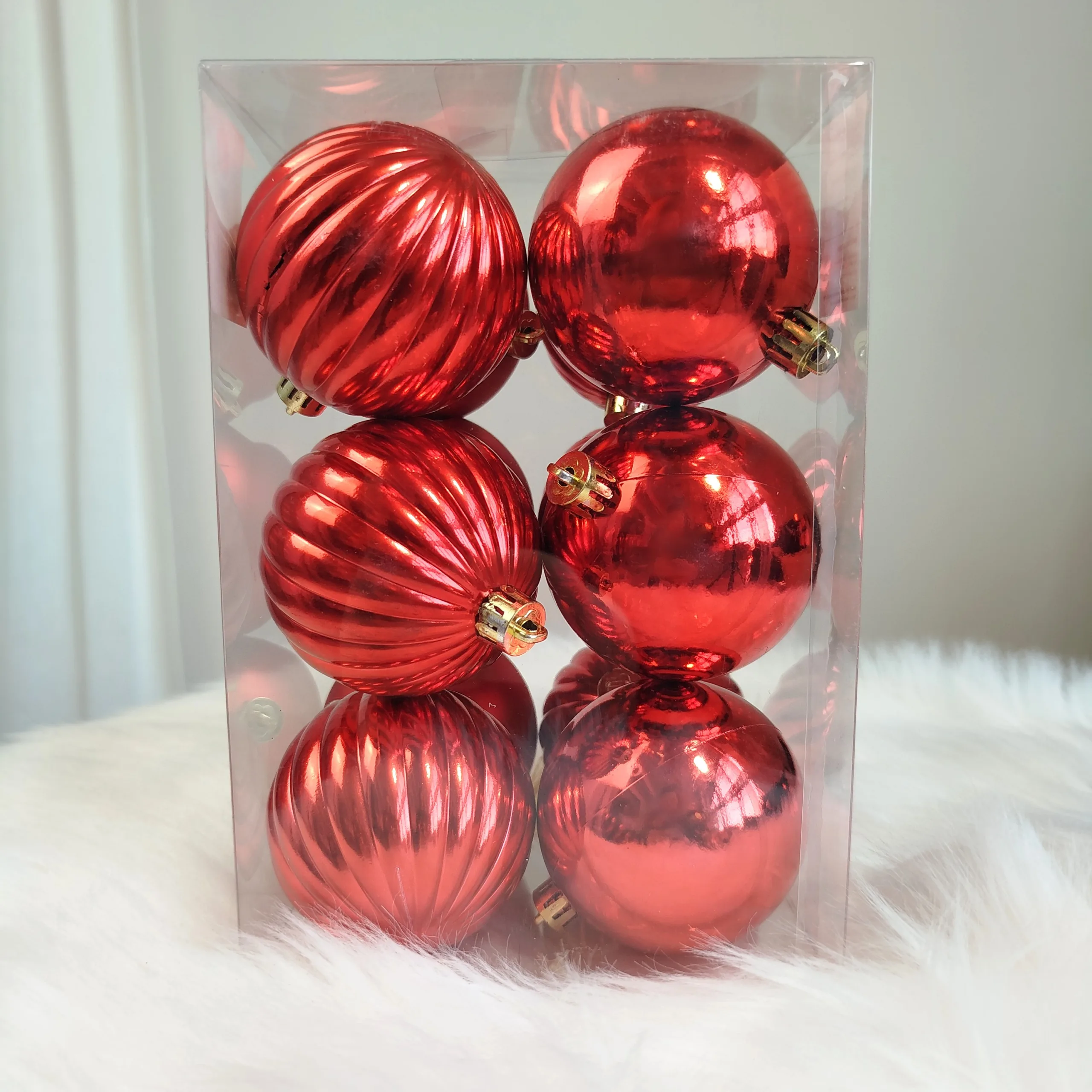 Bombki czerwone nietłukące 12szt