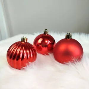 Bombki czerwone nietłukące 12szt