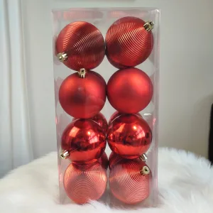 Bombki czerwone nietłukące 16szt