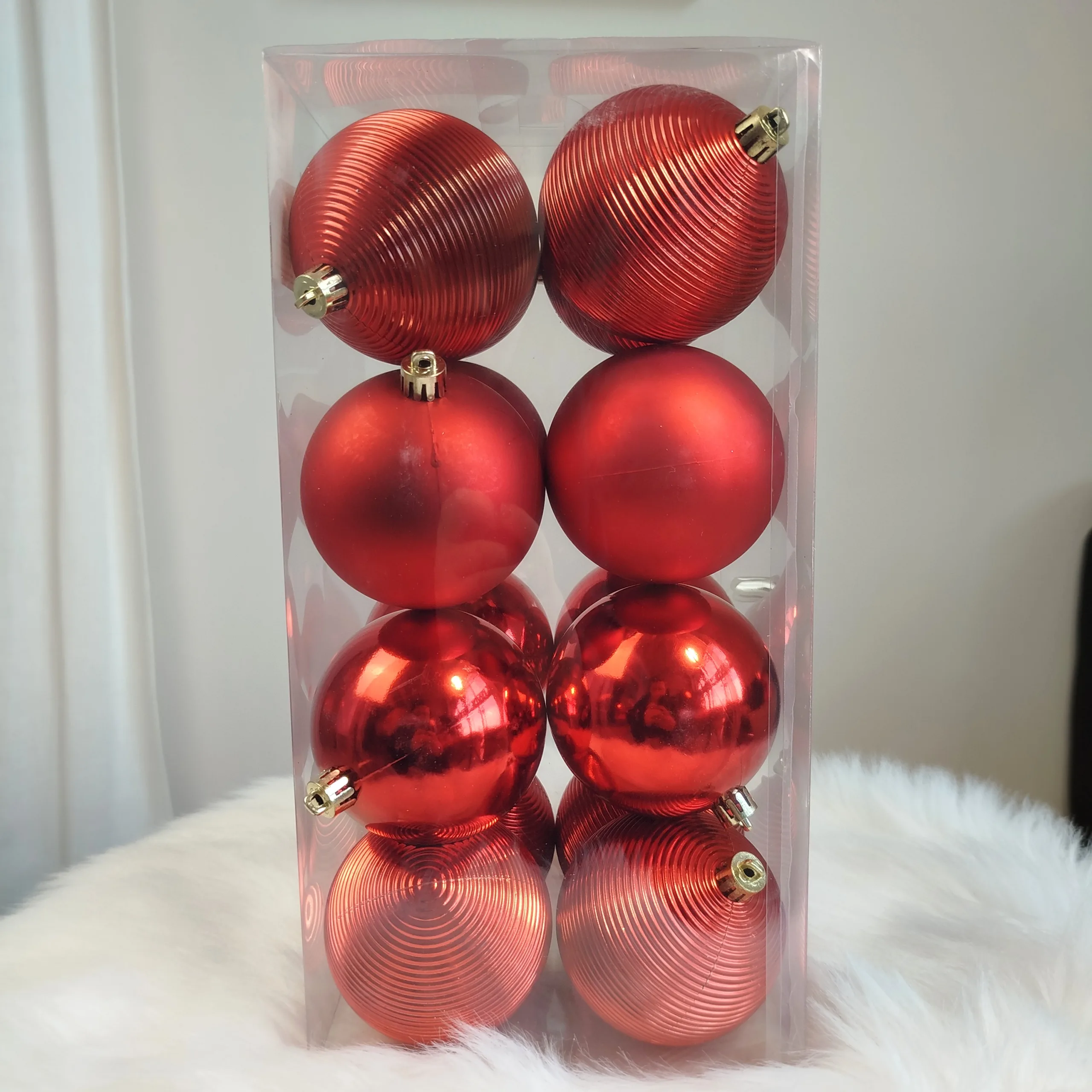 Bombki czerwone nietłukące 16szt