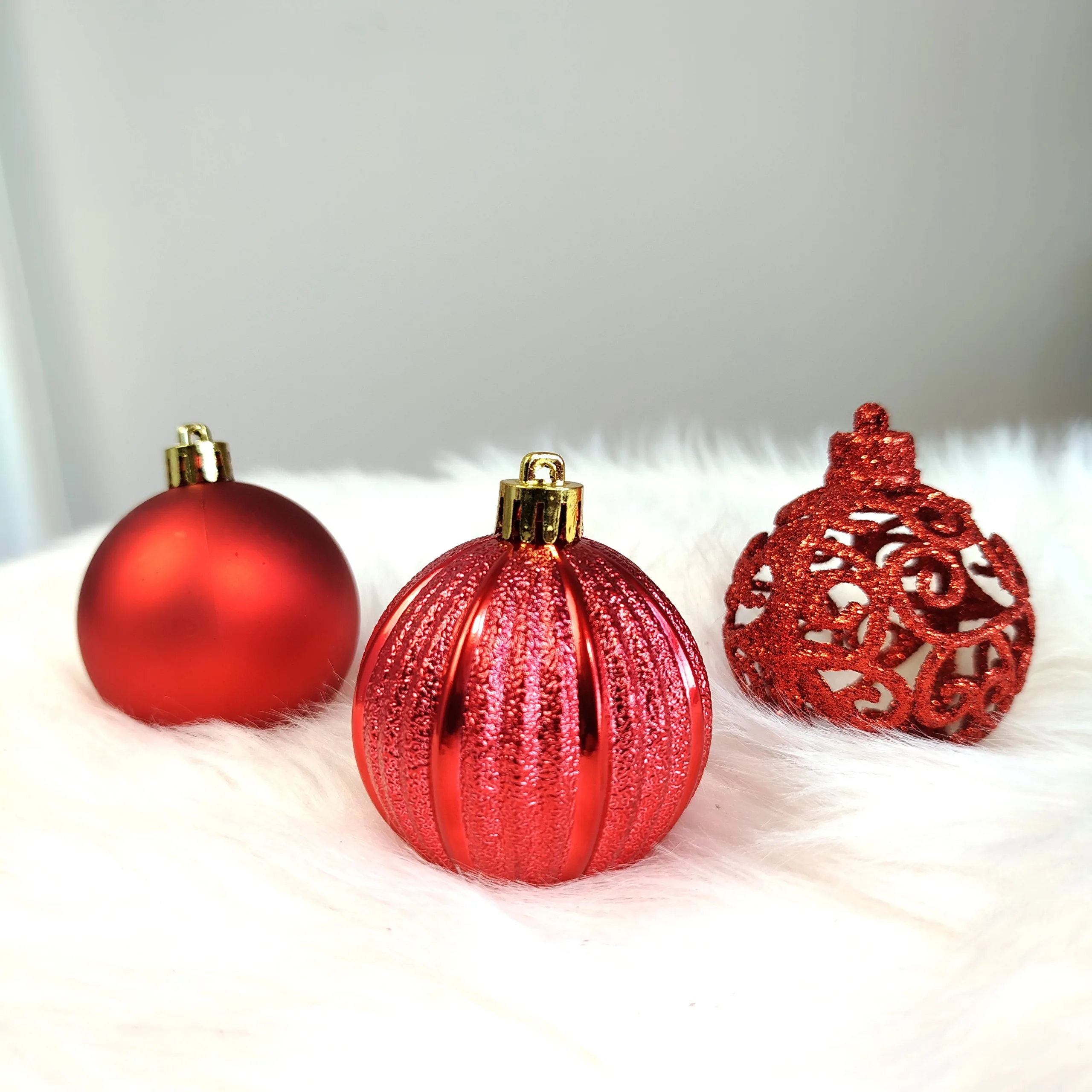 Bombki czerwone nietłukące 36szt