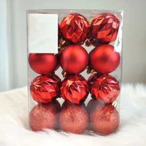 Bombki czerwone nietłukące 24szt