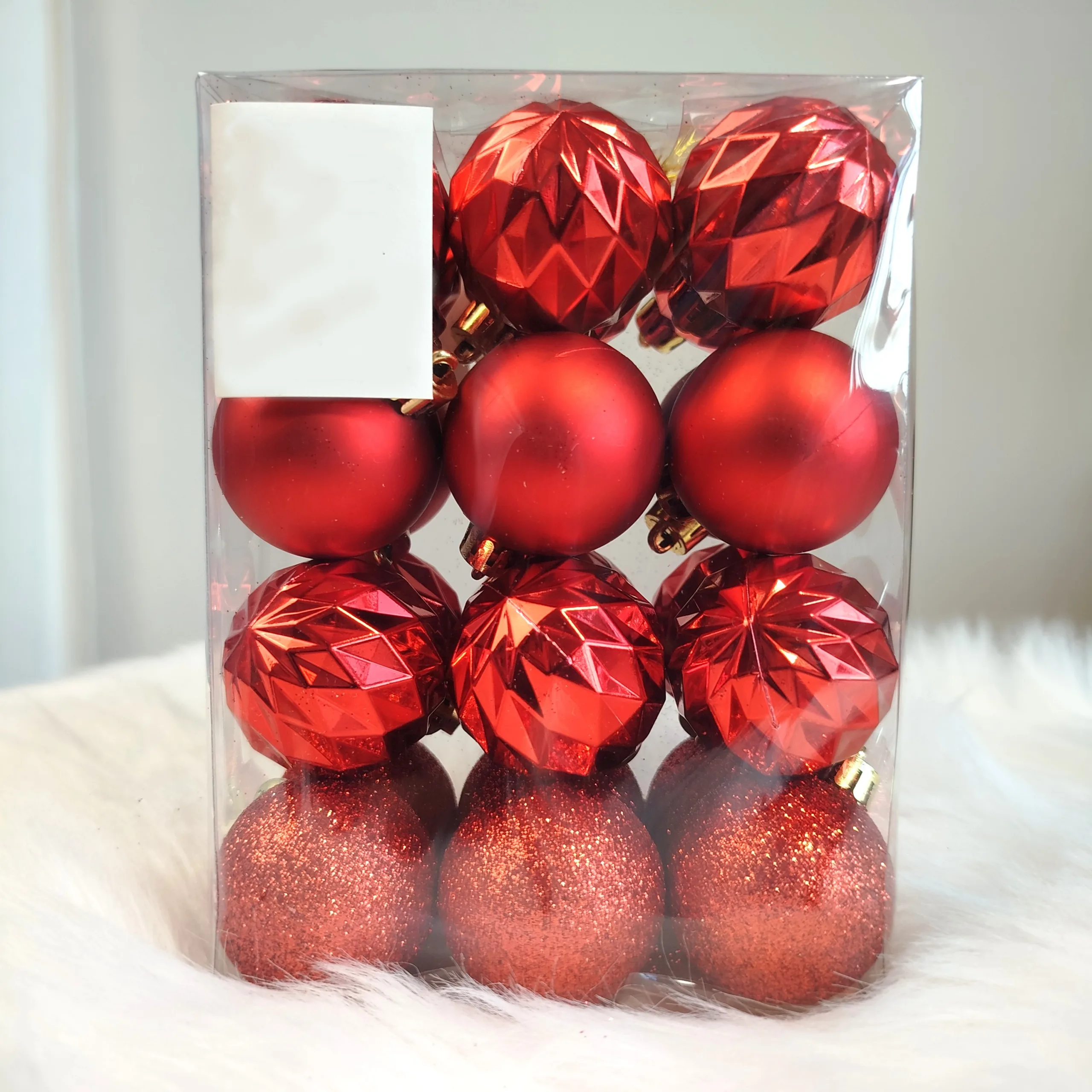 Bombki czerwone nietłukące 24szt