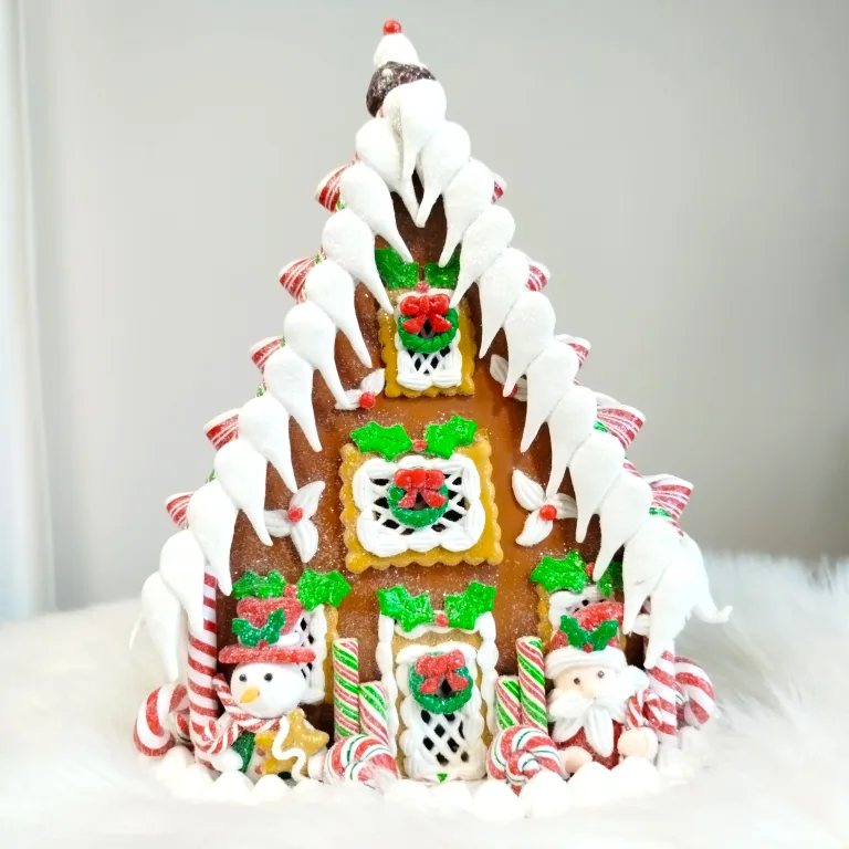 Świecący kolorowy cukierkowy domek chatka 26cm