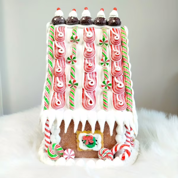 Świecący kolorowy cukierkowy domek chatka 26cm