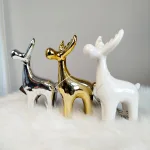 Renifer biały ceramiczny świąteczna figurka 16cm