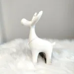 Renifer biały ceramiczny świąteczna figurka 16cm