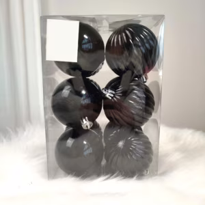 Bombki czarne nietłukące 12szt