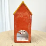 Domek na świeczkę ceramiczna dekoracja z okienkami 18cm