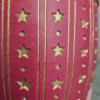 Osłonka na doniczkę ceramiczna czerwona świąteczna w złote gwiazdki