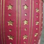 Osłonka na doniczkę ceramiczna czerwona świąteczna w złote gwiazdki 12cm