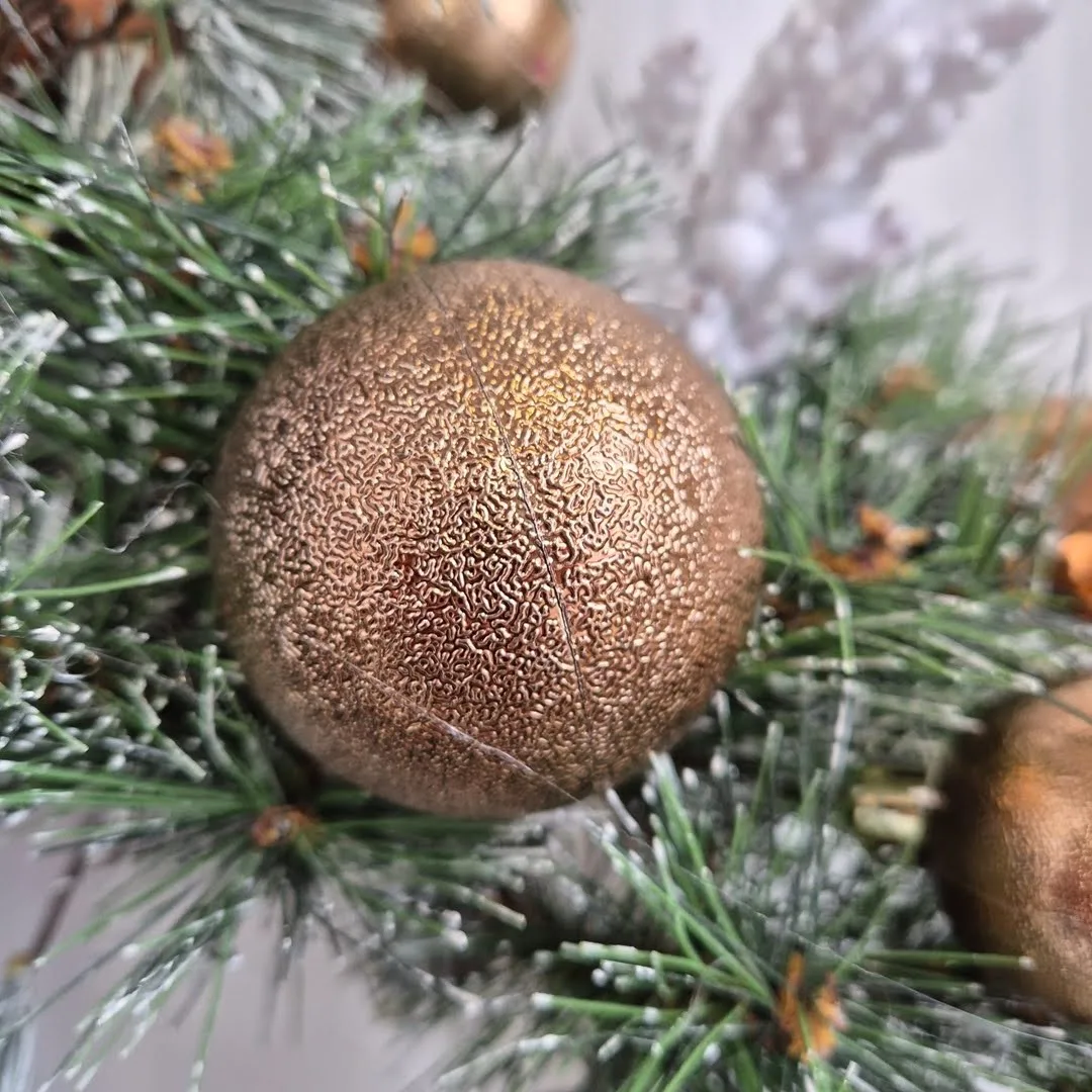 Wianek na drzwi świąteczny bożonarodzeniowy sztuczny brązowy 55cm