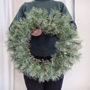 Wianek na drzwi świąteczny zimowy z gałązek jodły sztuczny 50cm