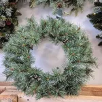 Wianek na drzwi świąteczny zimowy z gałązek jodły sztuczny 50cm