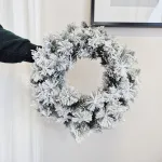 Wianek na drzwi świąteczny zimowy z jodły ośnieżone gałązki sztuczny 50cm