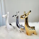 Renifer biały ceramiczny świąteczna figurka 15cm